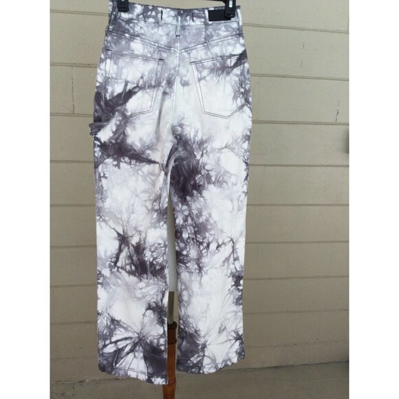 Social Tourist Womens Baggy Jeans Juniors Size 5 White Straight Wide Leg Tie Dye - Picture 5 of 12